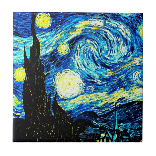 Starry Night by Vincent van Gogh Tile (Front)