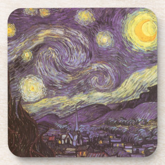 Starry Night by Vincent van Gogh, Vintage Fine Art Coaster