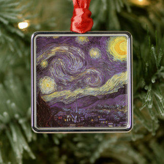 Starry Night by Vincent van Gogh, Vintage Fine Art Metal Tree Decoration