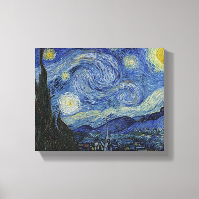Starry Night Canvas Painting by Vincent Van Gogh (Front)