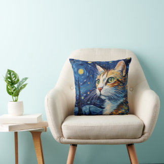 Starry Night Cat Cushion