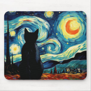 Starry Night Cat Mouse Mat