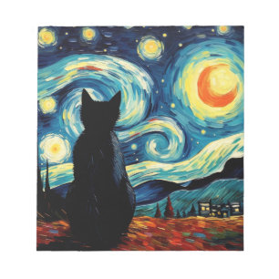Starry Night Cat Notepad