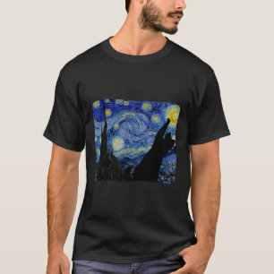 Starry Night Cat Shirt Van Gogh Cat Lover Cat Mum