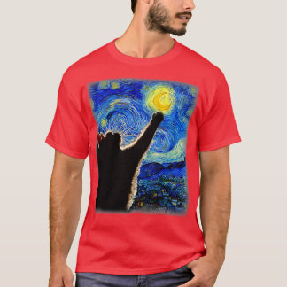 Starry Night Cat Van Gogh Cat Cat Lover Cat Mom Ca T-Shirt