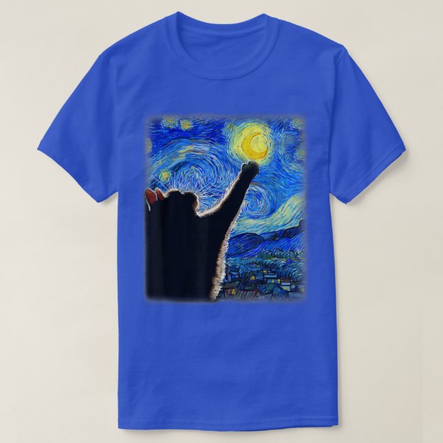 Starry Night Cat, Van Gogh Cat, Cat Lover, Cat Mum T-Shirt (Design Front)