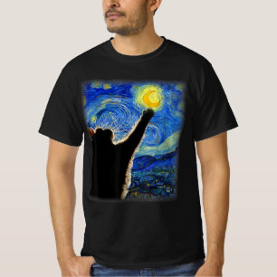 Starry Night Cat, Van Gogh Cat Lover Cat Dad Mum T T-Shirt