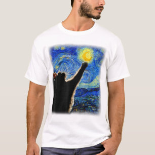 Starry Night Cat, Van Gogh Cat Lover Cat Dad Mum T T-Shirt
