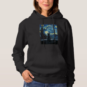 Starry Night Cat, Van Gogh Cat Lovers Gifts Cat Mo Hoodie