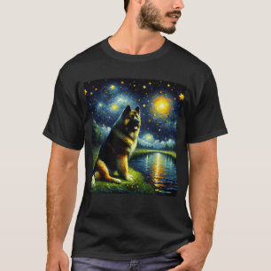 Starry Night Caucasian Shepherd Dog Van Gogh Lover T-Shirt