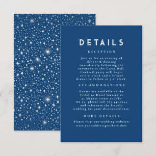 Starry Night Celestial Blue Wedding Details Enclosure Card