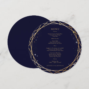 Starry Night Celestial Cosmic Wedding Round Menu