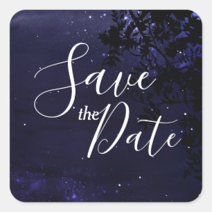 Starry Night Celestial Save the Date Sticker