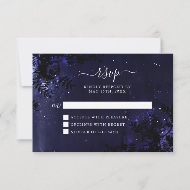 Starry Night Celestial Sky RSVP Cards (Front)