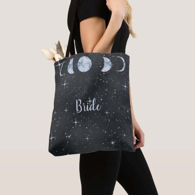 Starry Night Celestial Wedding Bride Tote Bag (Close Up)