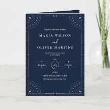 Starry Night Celestial Wedding Navy Blue Elegant