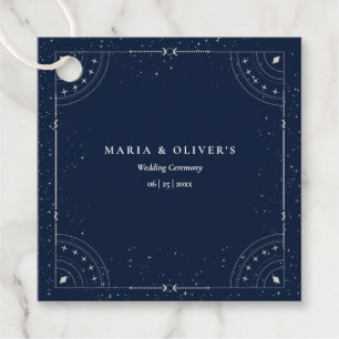 Starry Night Celestial Wedding Navy Blue Elegant Favour Tags