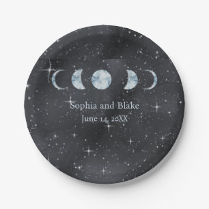 Starry Night Celestial Wedding Paper Plate