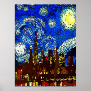 Starry Night Chicago Poster