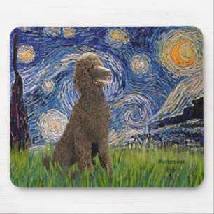 Starry Night - Chocolate St. Poodle Mouse Mat