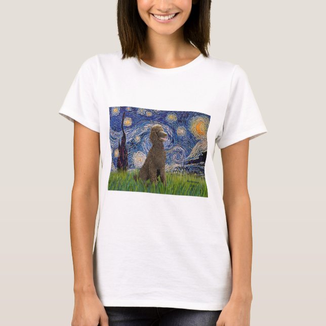 Starry Night - Chocolate St. Poodle T-Shirt (Front)
