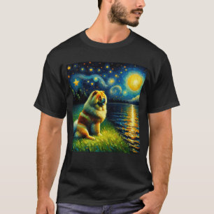 Starry Night Chow Chow Dog Van Gogh Lover T-Shirt