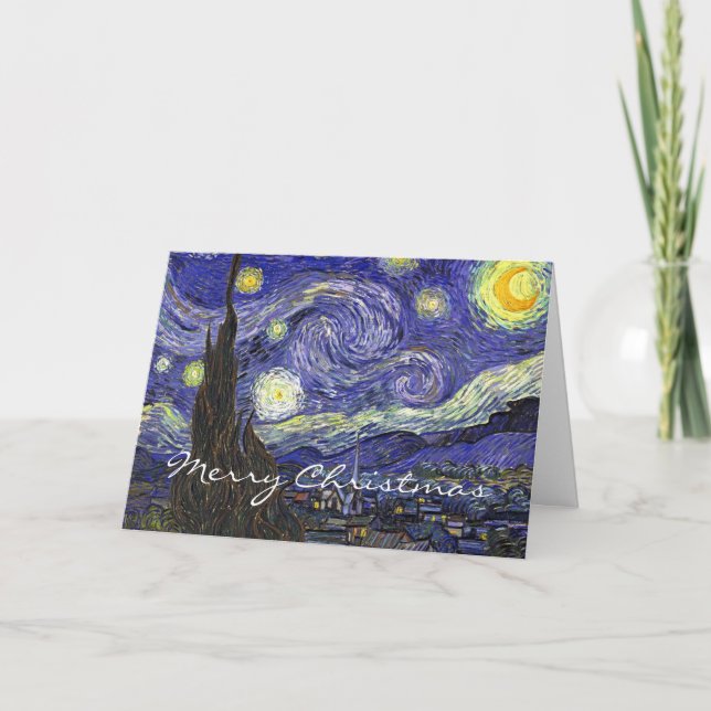 Starry Night Christmas, Holiday Card (Front)