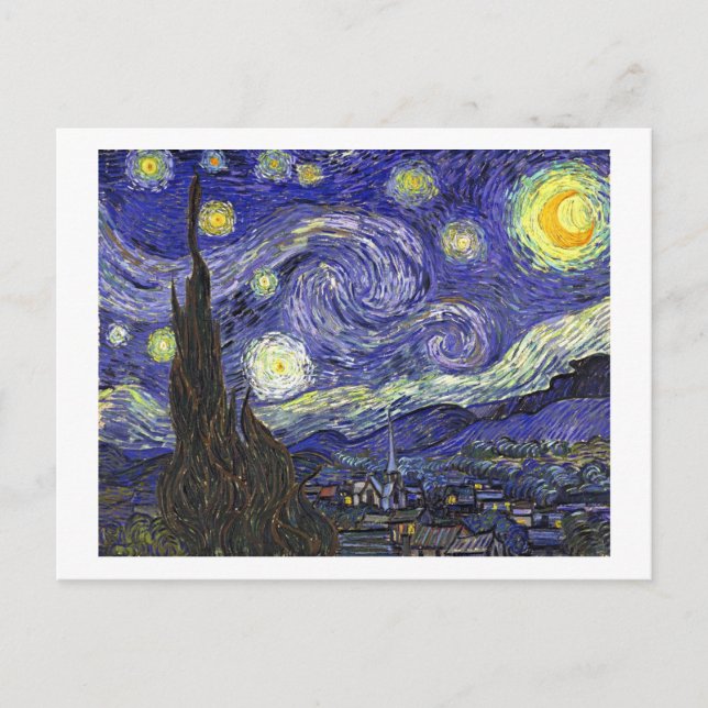 Starry Night Christmas, Holiday Postcard (Front)