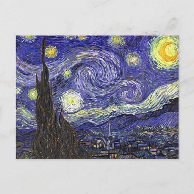 Starry Night Christmas, Holiday Postcard (Front)