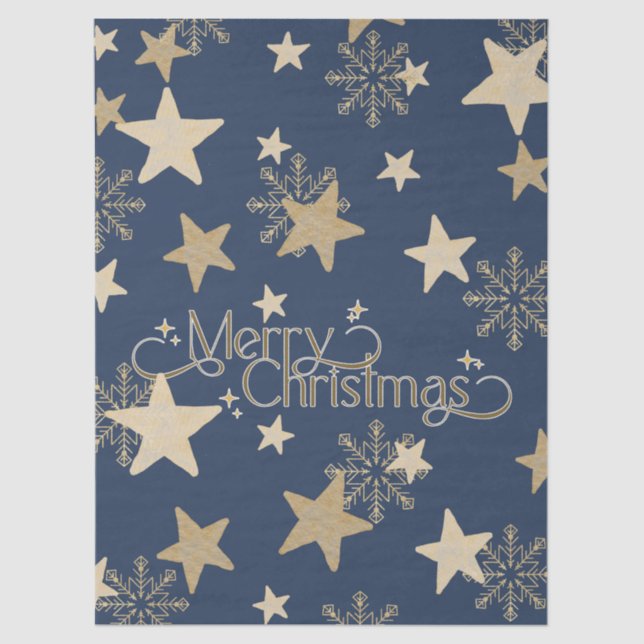 Starry Night Christmas Tissue Paper (Front)
