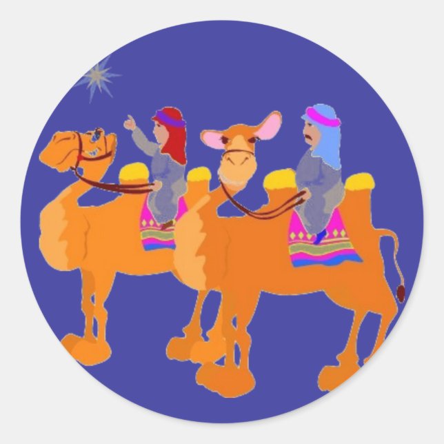 starry night classic round sticker (Front)