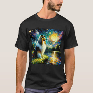 Starry Night Collie Dog Van Gogh Lover T-Shirt