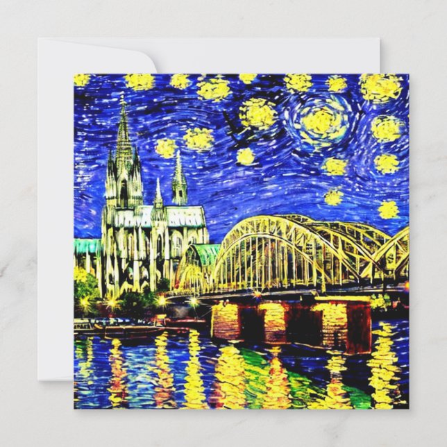 Starry Night Cologne Germany Cathedral (Front)