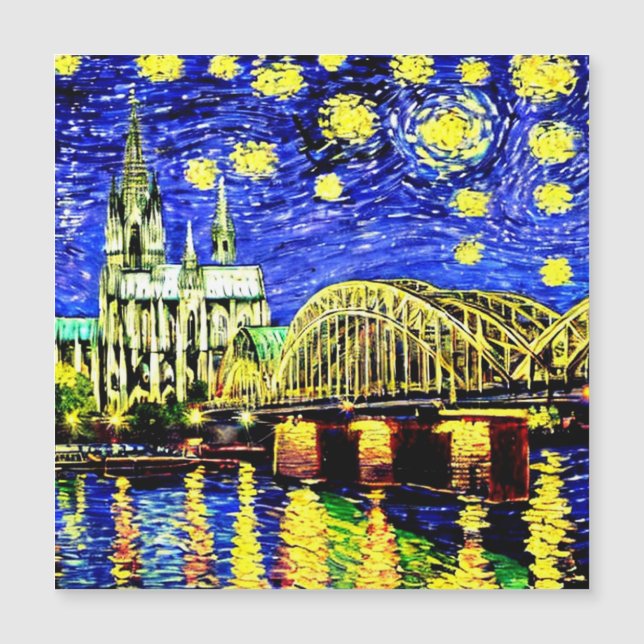 Starry Night Cologne Germany Cathedral (Front)