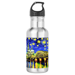 Starry Night Cologne Germany Cathedral 532 Ml Water Bottle