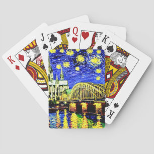 Starry Night Cologne Germany Cathedral Playing Cards