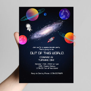 Starry Night Cosmic Quest Birthday Invitation