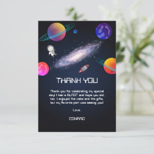 Starry Night Cosmic Quest Birthday Thank You Card