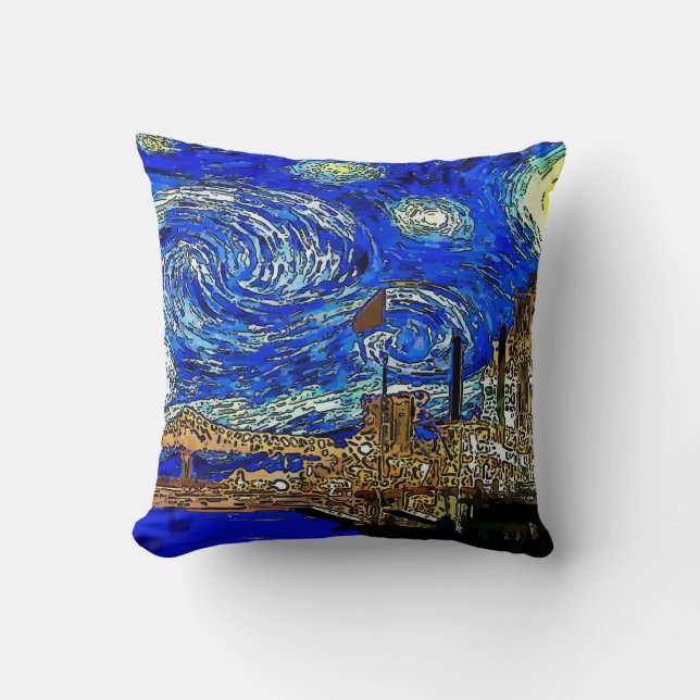 Starry Night Crescent City Cushion (Front)