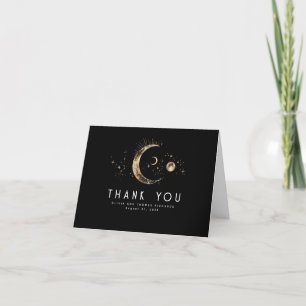 Starry Night Crescent Moon Celestial Thank You Card