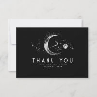 Starry Night Crescent Moon Celestial Thank You