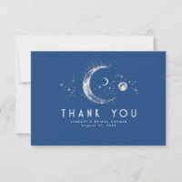 Starry Night Crescent Moon Celestial Thank You