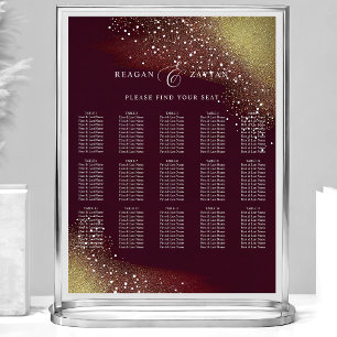 Starry Night Deep Crimson Wedding Seating Chart