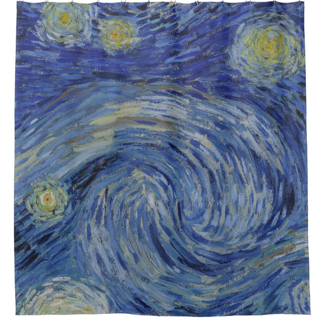 "Starry Night" detail closeup by Van Gogh Shower Curtain (Front)