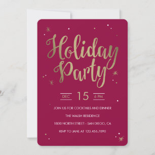 Starry Night Editable Colour Holiday Party Invite