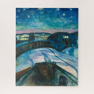 Starry Night Edvard Munch Photo Print Jigsaw Puzzle