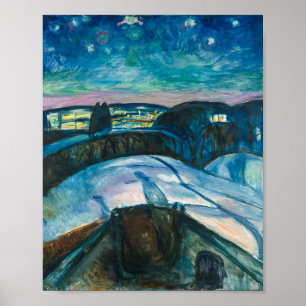 Starry Night Edvard Munch Poster