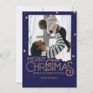 Starry Night Elegant Photo Christmas Card