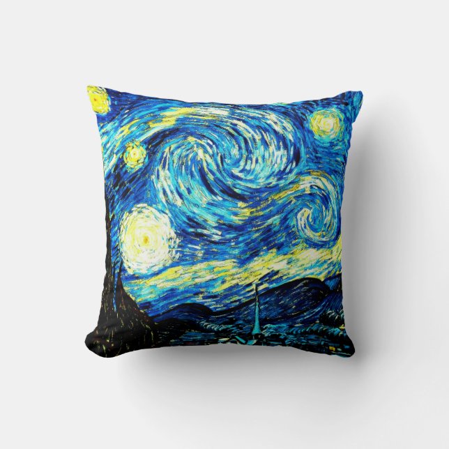 Starry Night, famous painting by van Gogh, Cushion (Front)