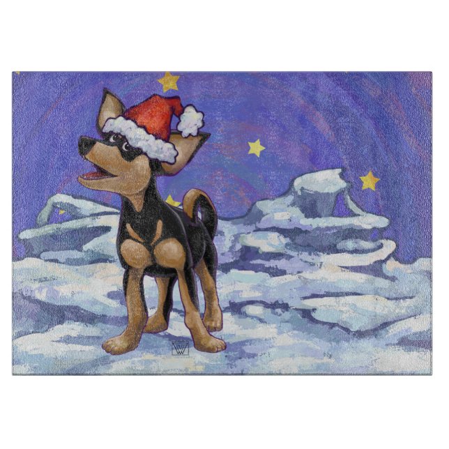 Starry Night Festive Chihuahua Cutting Board (Front)